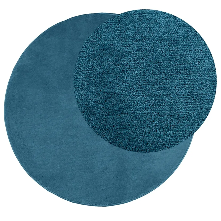 Tapis OVIEDO à poils courts turquoise Ø 80 cm - 3