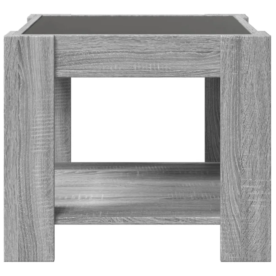 Table basse avec LED sonoma gris 53x53x45 cm bois d'ingénierie - 6