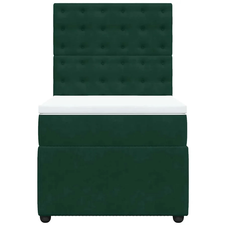 Sommier à lattes de lit avec matelas Vert foncé 90x200 cm - 4