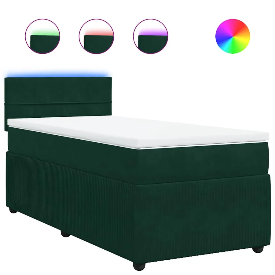 Sommier à lattes de lit avec matelas Vert foncé 90x200 cm - 2