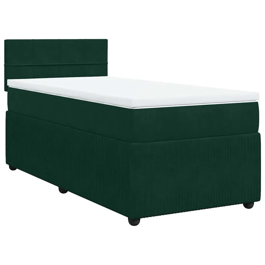 Sommier à lattes de lit avec matelas Vert foncé 90x200 cm - 3