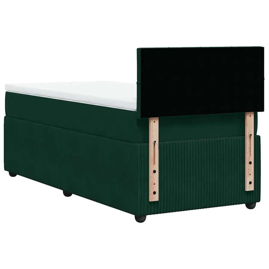 Sommier à lattes de lit avec matelas Vert foncé 90x200 cm - 8