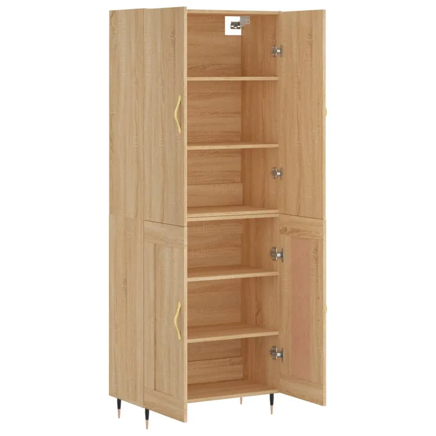 Buffet haut Chêne sonoma 69,5x34x180 cm Bois d'ingénierie - 3