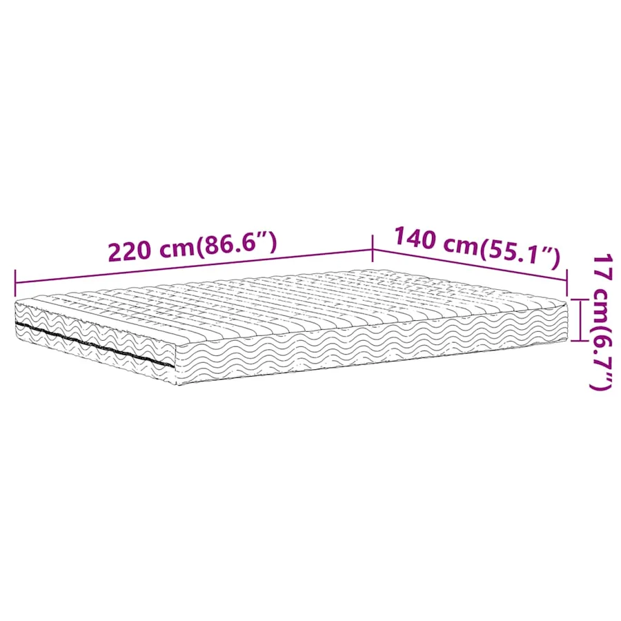 Matelas en mousse blanc 140x220 cm dureté H2 H3 - 9