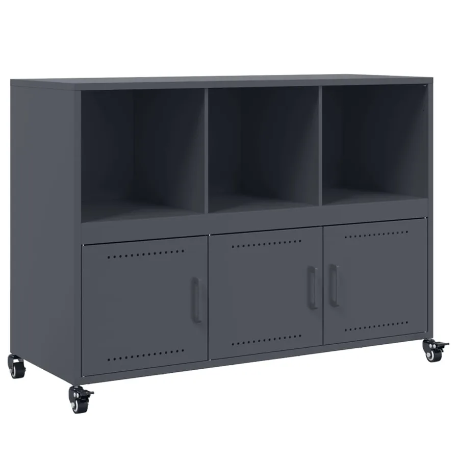 Buffet anthracite 100,5x39x72 cm acier - 2