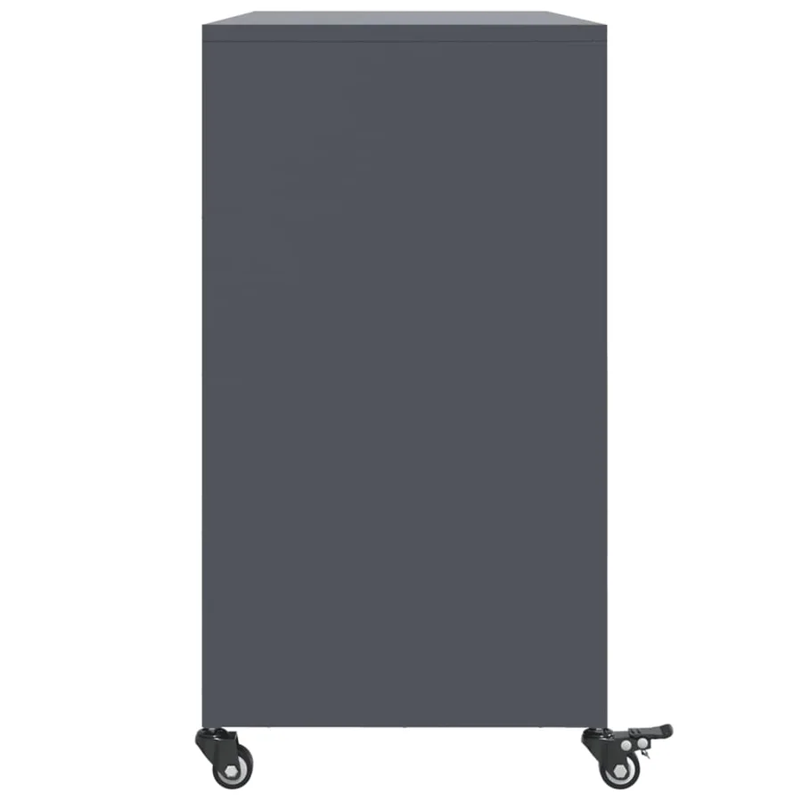 Buffet anthracite 100,5x39x72 cm acier - 7