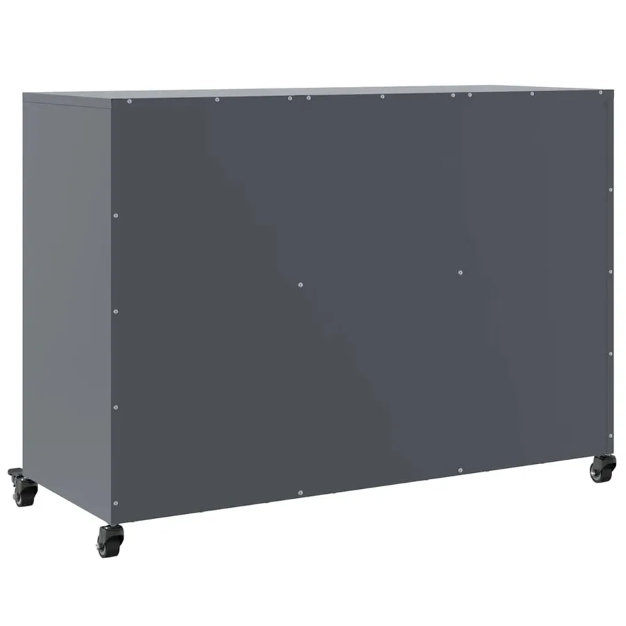 Buffet anthracite 100,5x39x72 cm acier - 8
