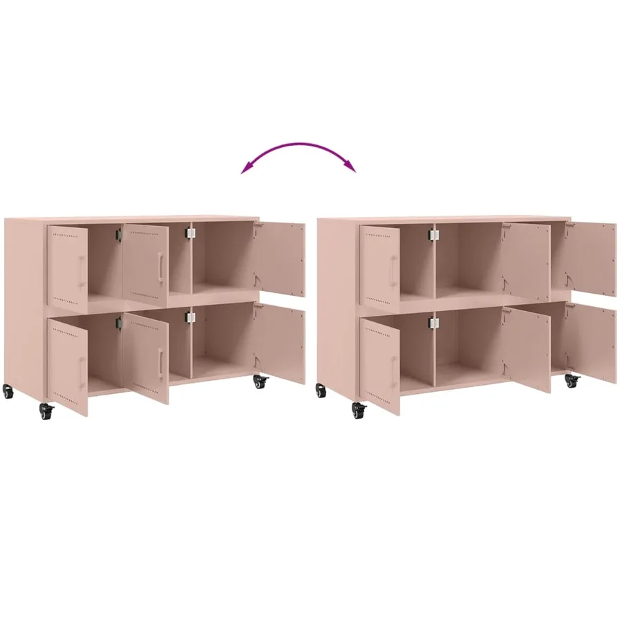 Buffet rose 100,5x39x72 cm acier - 10