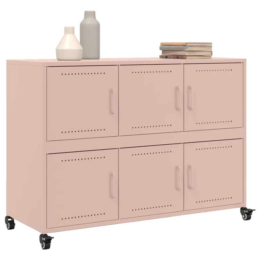 Buffet rose 100,5x39x72 cm acier - 4