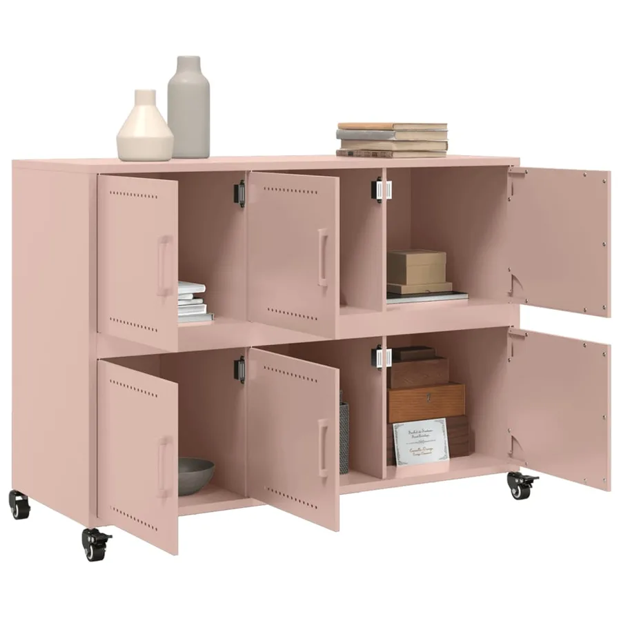 Buffet rose 100,5x39x72 cm acier - 5