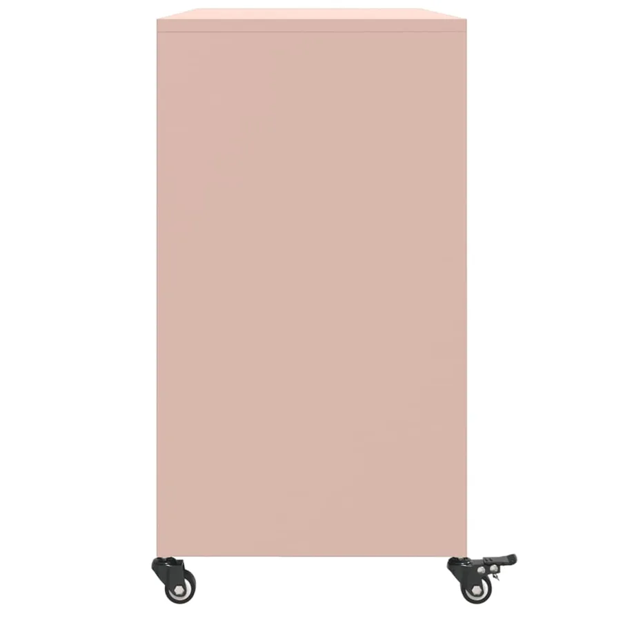 Buffet rose 100,5x39x72 cm acier - 7