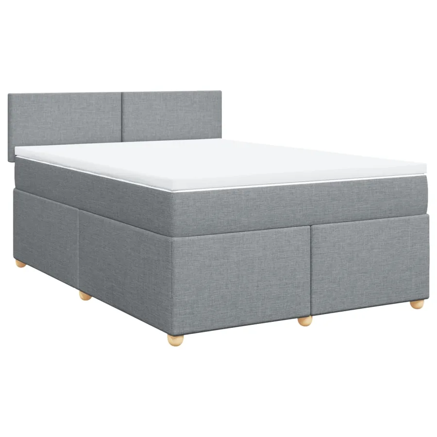 Sommier à lattes de lit avec matelas Gris clair 160x200cm Tissu - 2