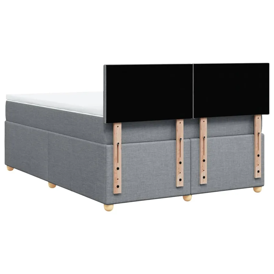 Sommier à lattes de lit avec matelas Gris clair 160x200cm Tissu - 6