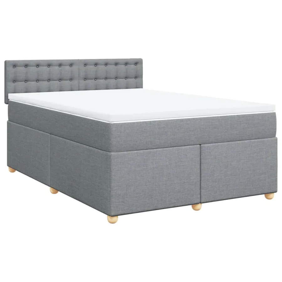 Sommier à lattes de lit avec matelas Gris clair 160x200cm Tissu - 2
