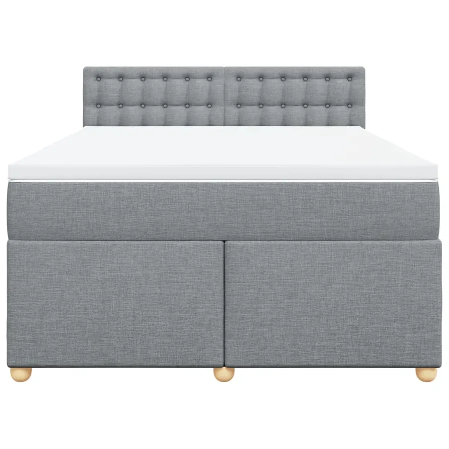 Sommier à lattes de lit avec matelas Gris clair 160x200cm Tissu - 4