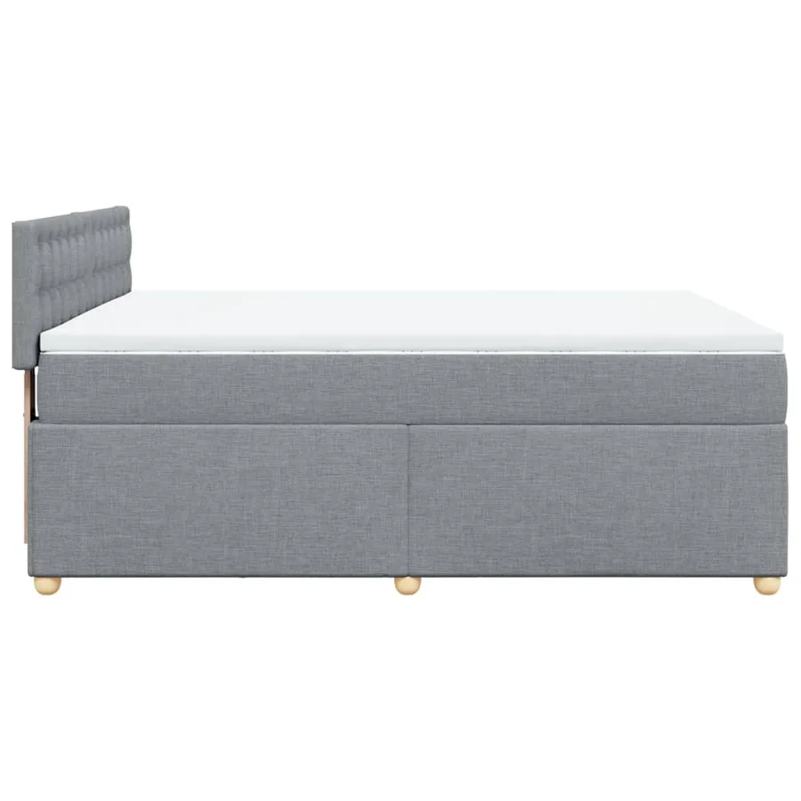 Sommier à lattes de lit avec matelas Gris clair 160x200cm Tissu - 5