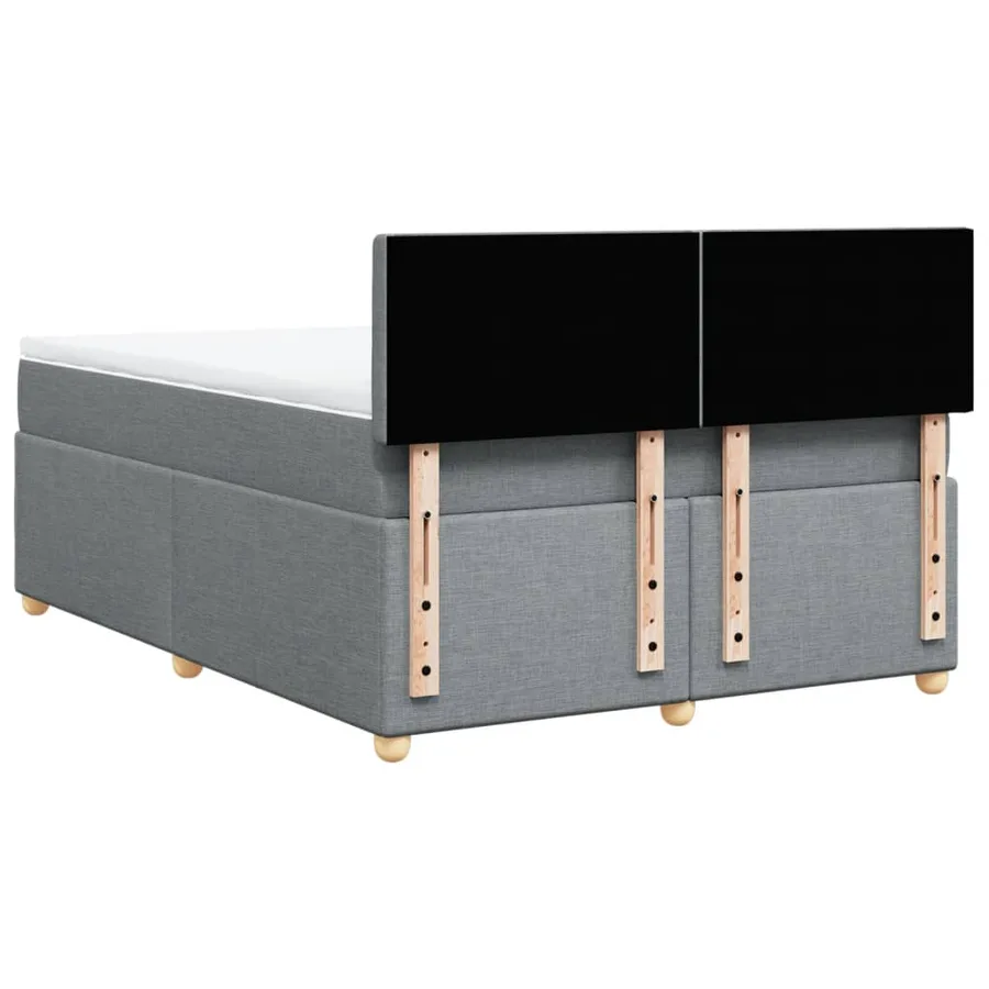 Sommier à lattes de lit avec matelas Gris clair 160x200cm Tissu - 6