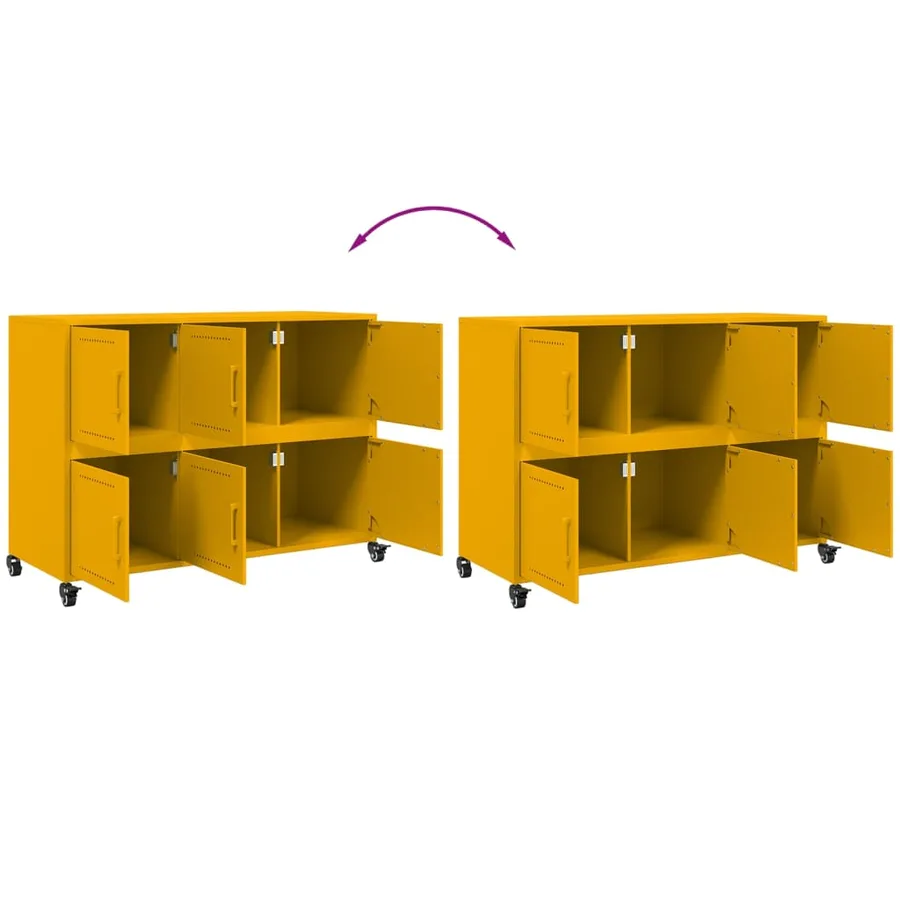 Buffet jaune moutarde 100,5x39x72 cm acier - 10