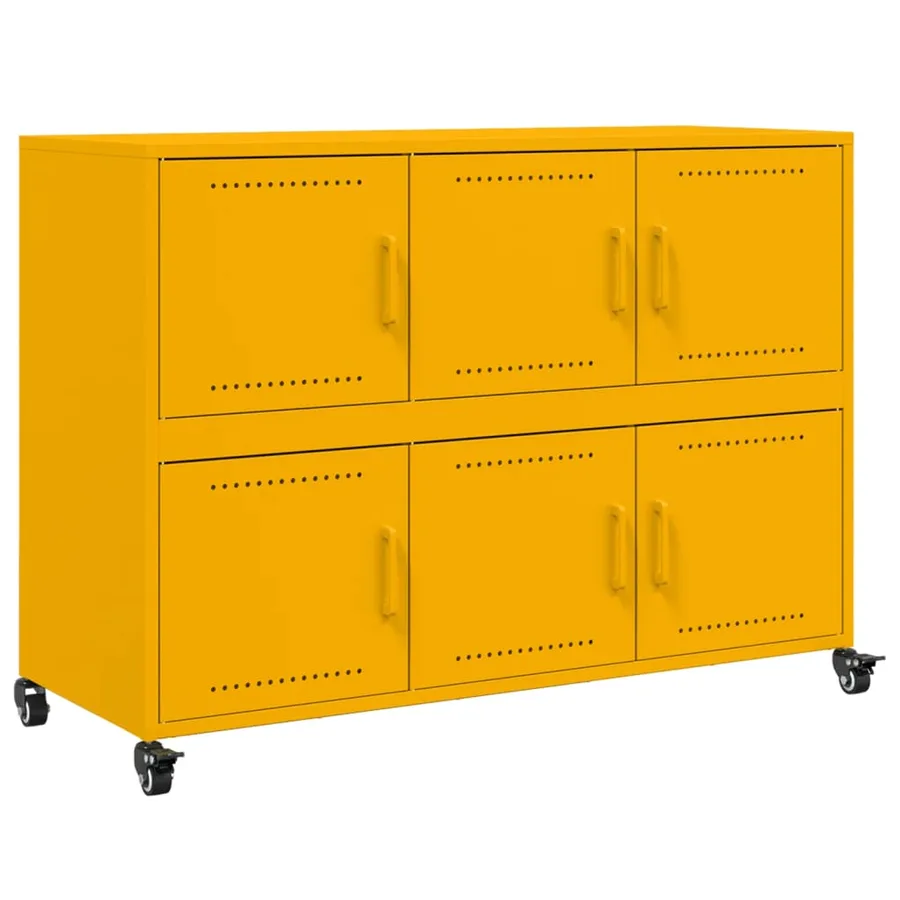 Buffet jaune moutarde 100,5x39x72 cm acier - 2
