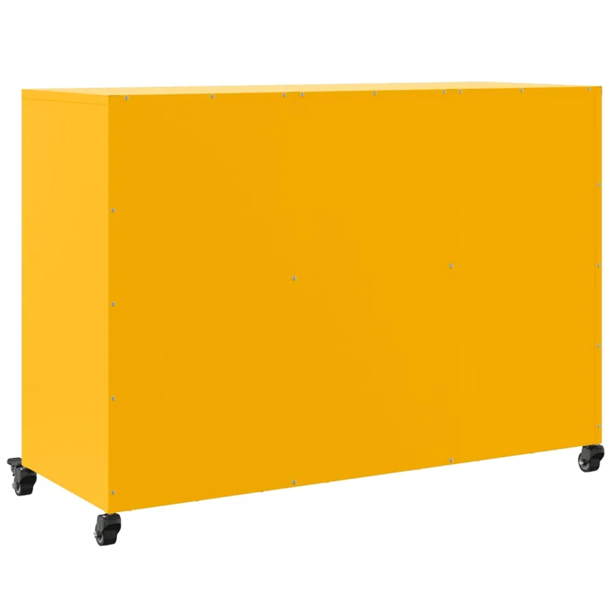 Buffet jaune moutarde 100,5x39x72 cm acier - 8