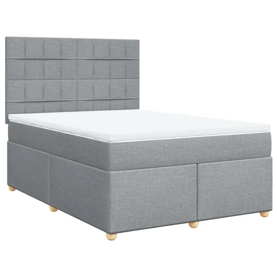 Sommier à lattes de lit avec matelas Gris clair 140x200cm Tissu - 2