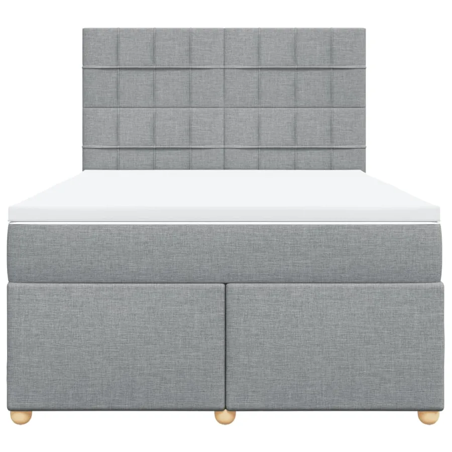 Sommier à lattes de lit avec matelas Gris clair 140x200cm Tissu - 4