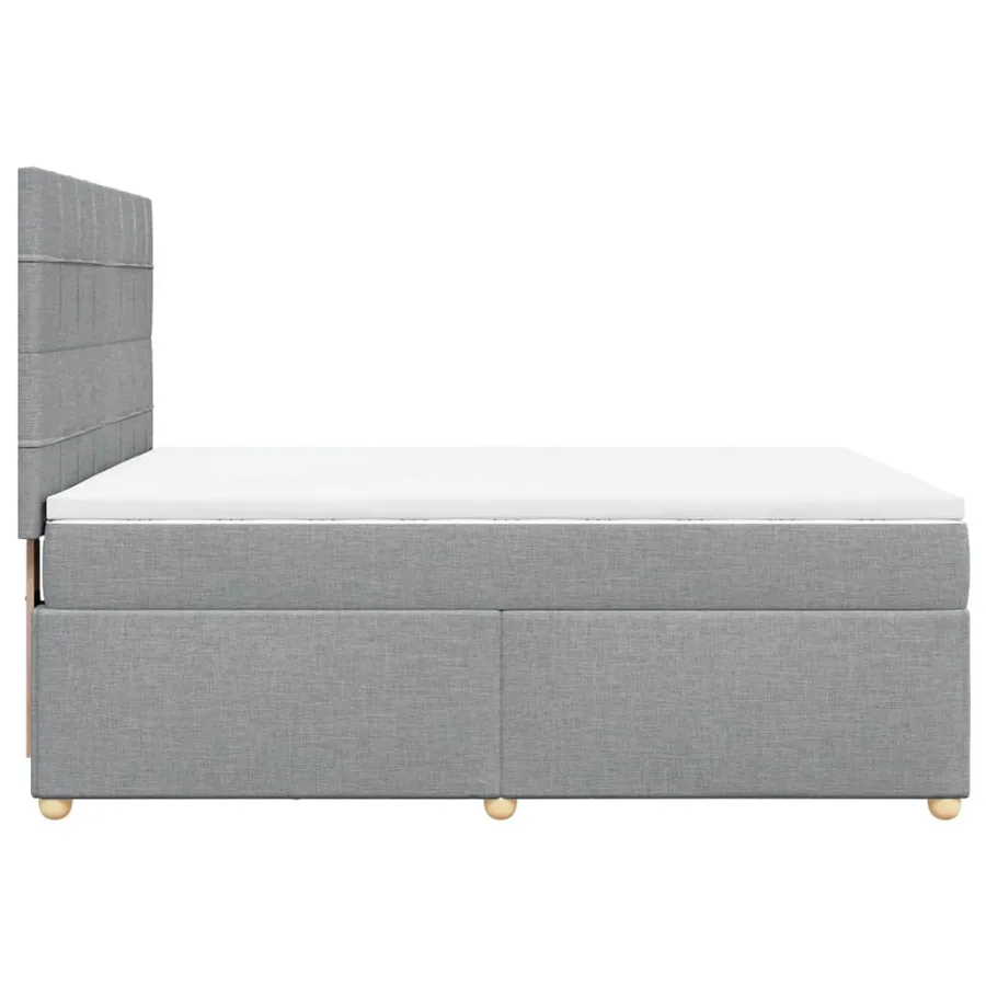 Sommier à lattes de lit avec matelas Gris clair 140x200cm Tissu - 5