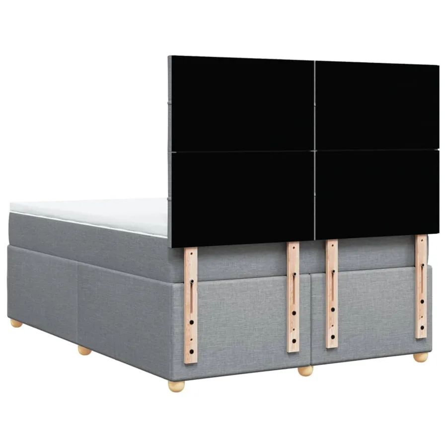 Sommier à lattes de lit avec matelas Gris clair 140x200cm Tissu - 6