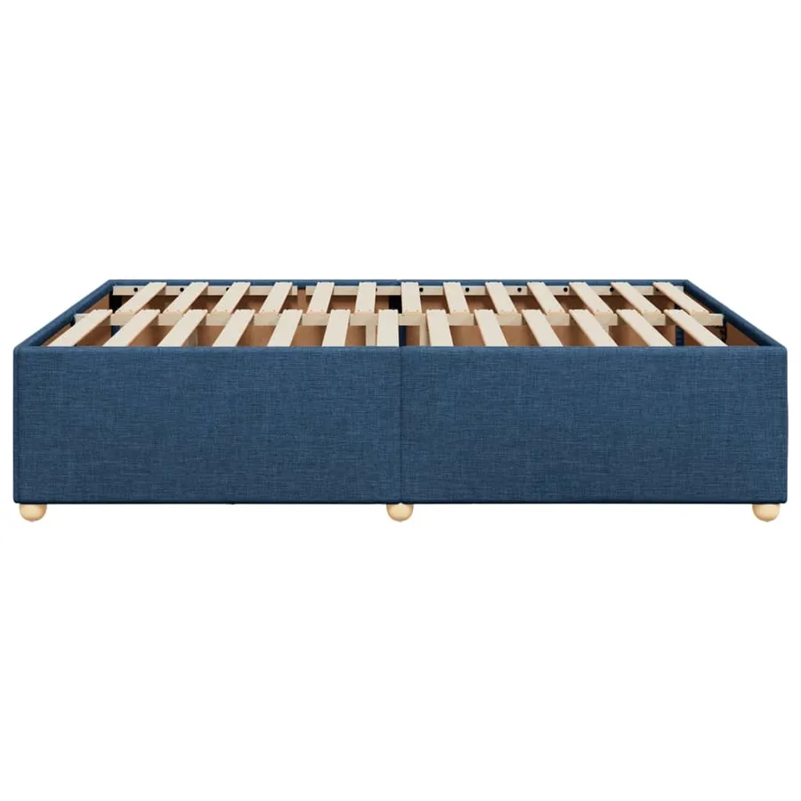 Cadre de lit sans matelas bleu 140x200 cm tissu - 5