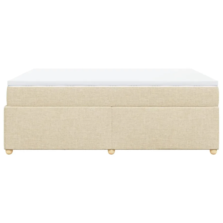 Sommier à lattes de lit avec matelas Crème 160x200 cm Tissu - 8