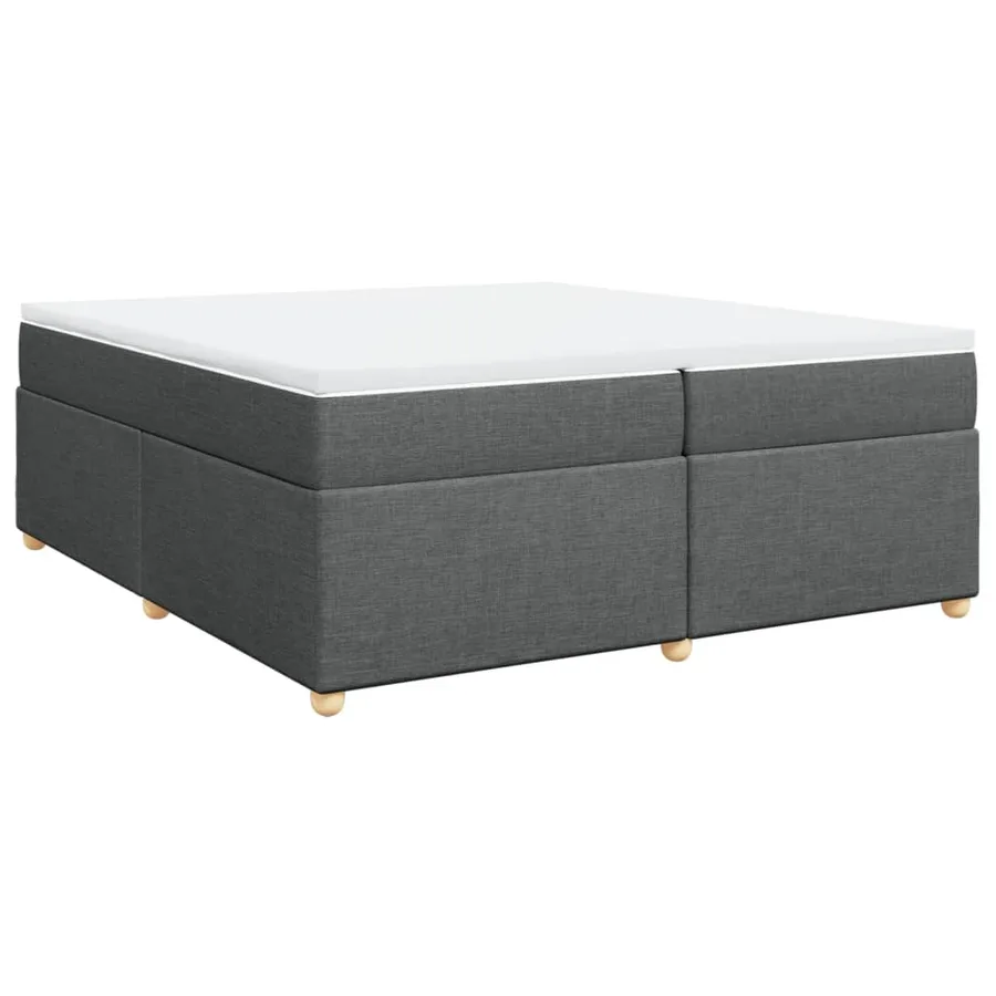 Sommier à lattes de lit avec matelas Gris foncé 200x200cm Tissu - 2