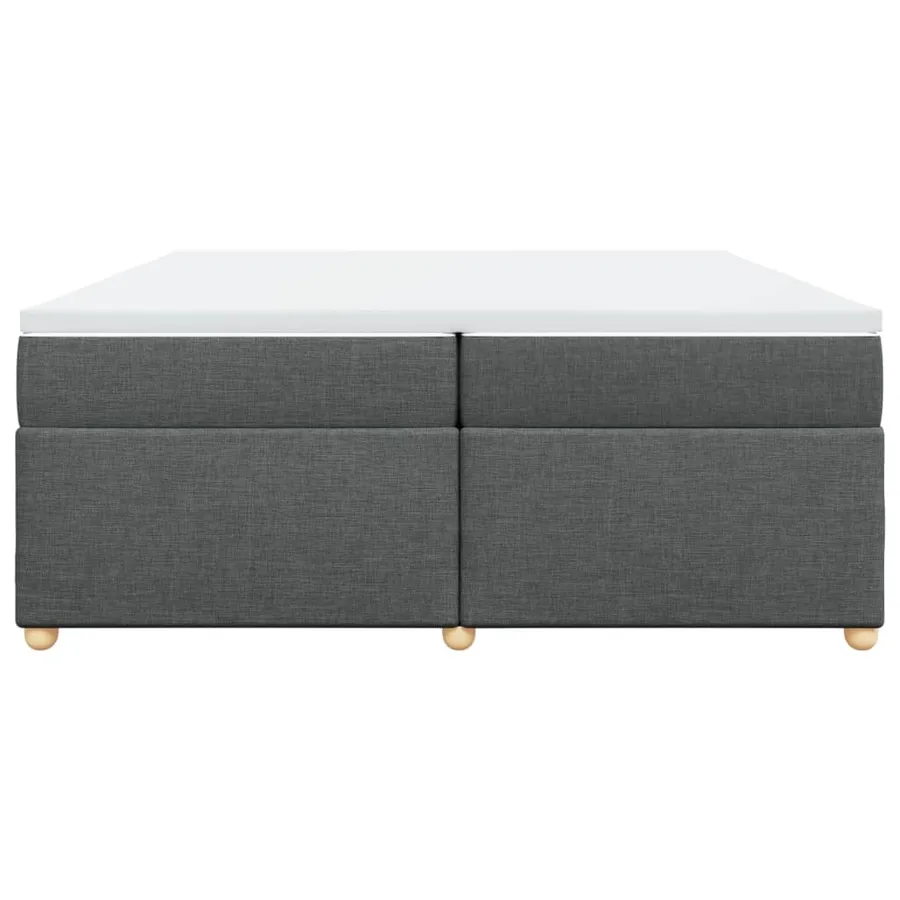 Sommier à lattes de lit avec matelas Gris foncé 200x200cm Tissu - 4