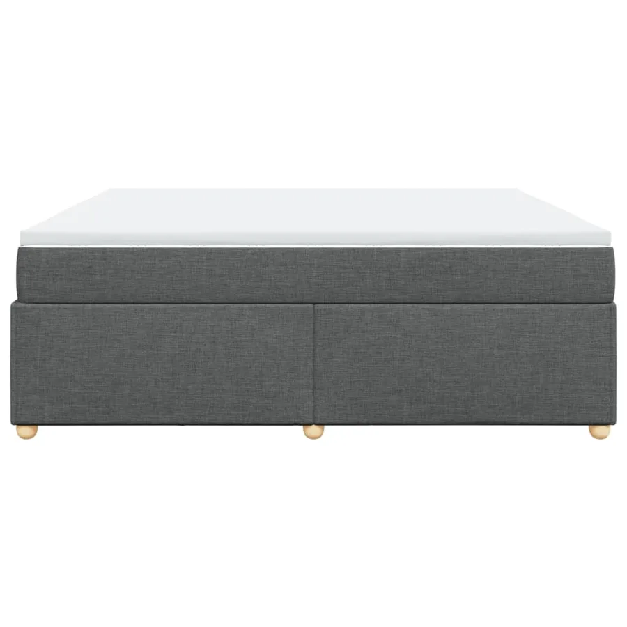 Sommier à lattes de lit avec matelas Gris foncé 200x200cm Tissu - 8
