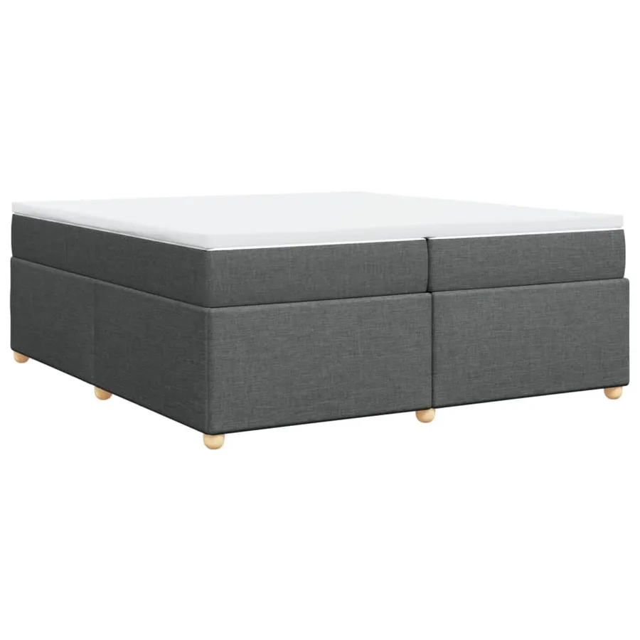 Sommier à lattes de lit avec matelas Gris foncé 200x200cm Tissu - 9