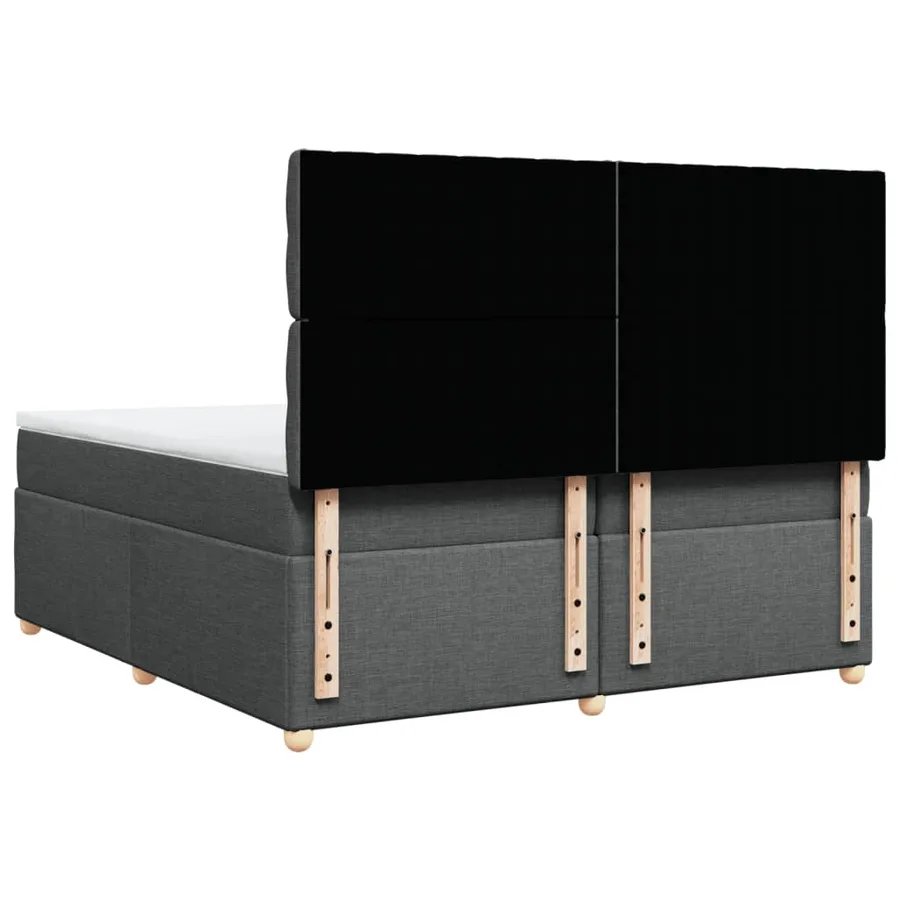 Sommier à lattes de lit avec matelas Gris foncé 200x200cm Tissu - 6