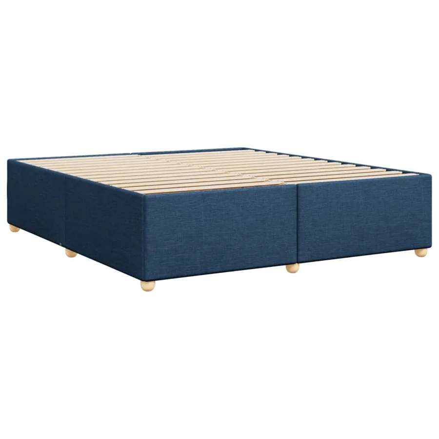 Cadre de lit sans matelas bleu 180x200 cm tissu - 3