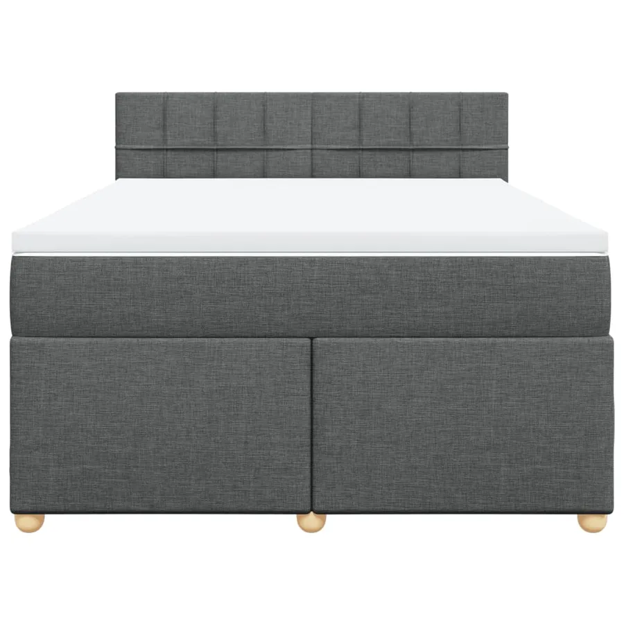 Sommier à lattes de lit avec matelas Gris foncé 160x200cm Tissu - 4
