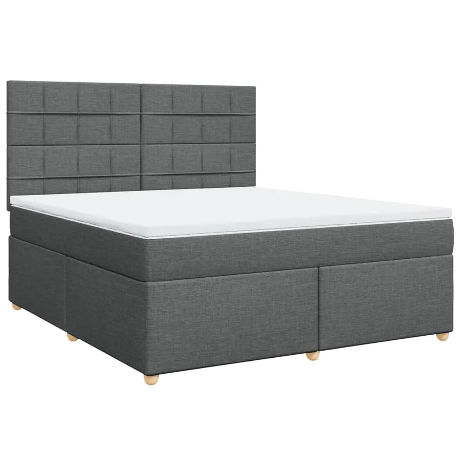 Sommier à lattes de lit avec matelas Gris foncé 180x200cm Tissu - 2