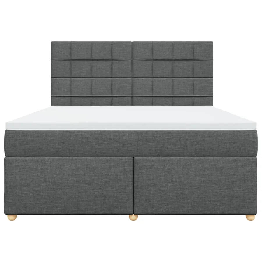 Sommier à lattes de lit avec matelas Gris foncé 180x200cm Tissu - 4