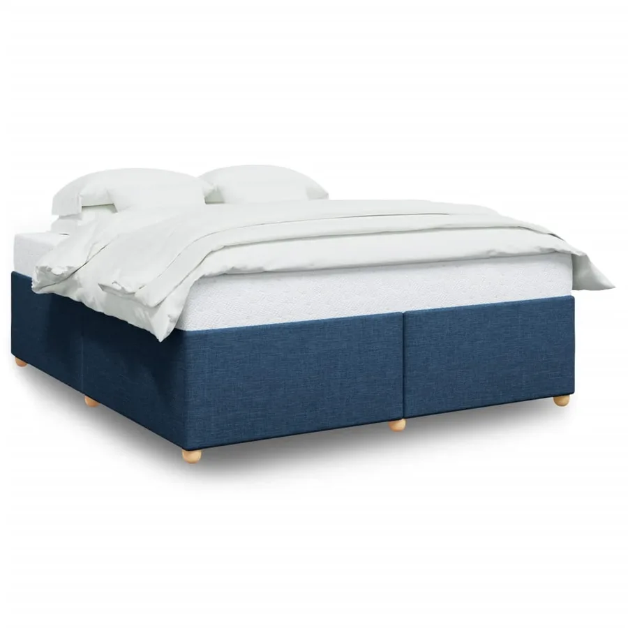 Cadre de lit sans matelas bleu 200x200 cm tissu - 2