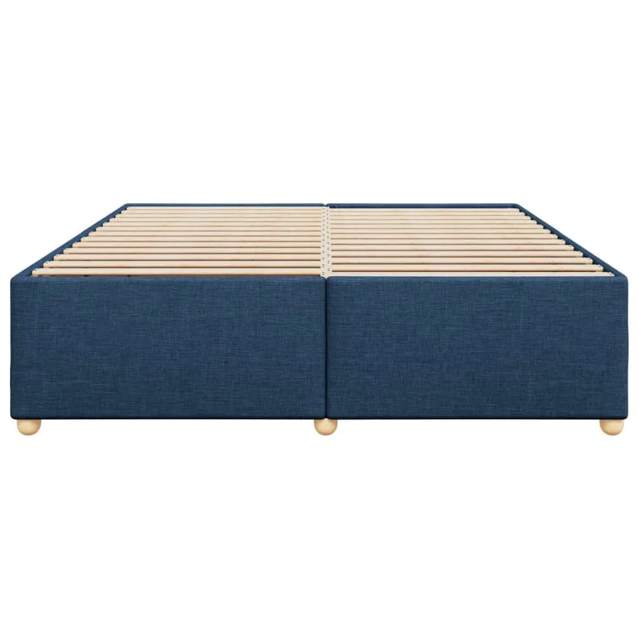 Cadre de lit sans matelas bleu 200x200 cm tissu - 4