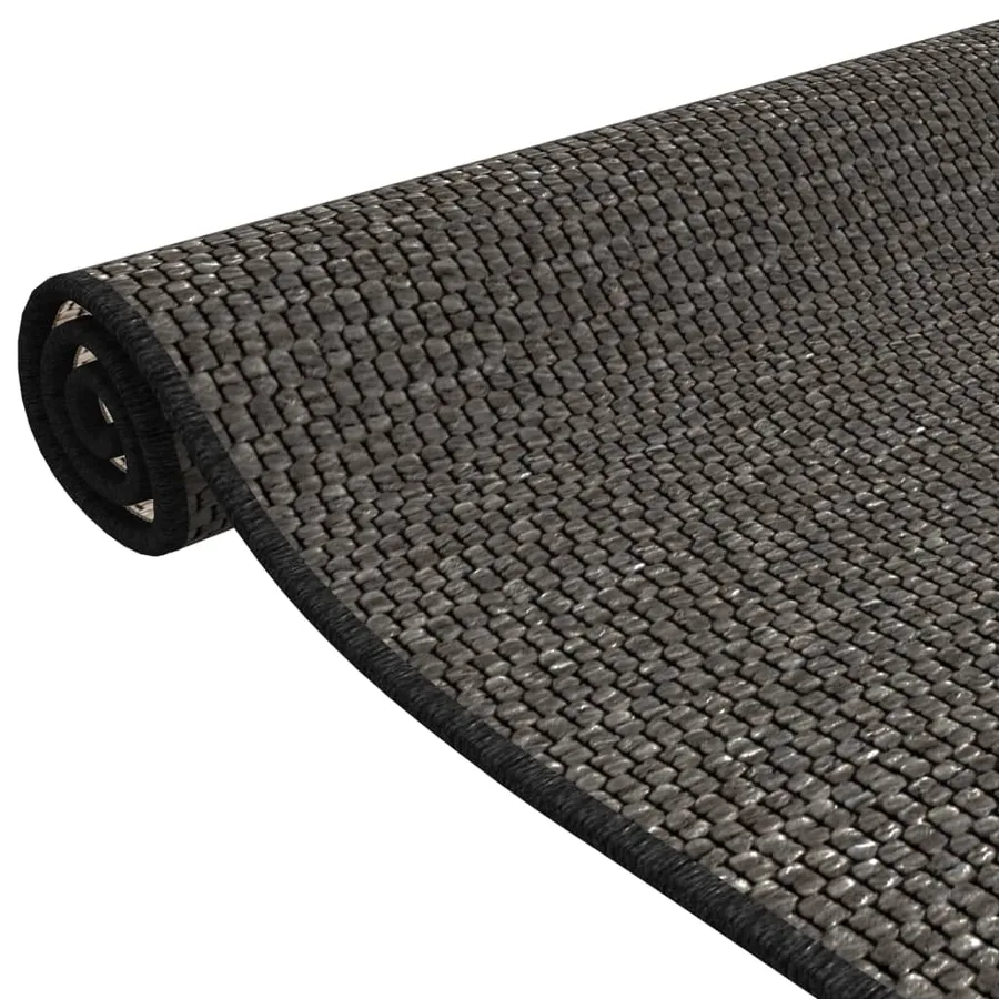 Tapis de couloir aspect sisal anthracite 50x100 cm - 5