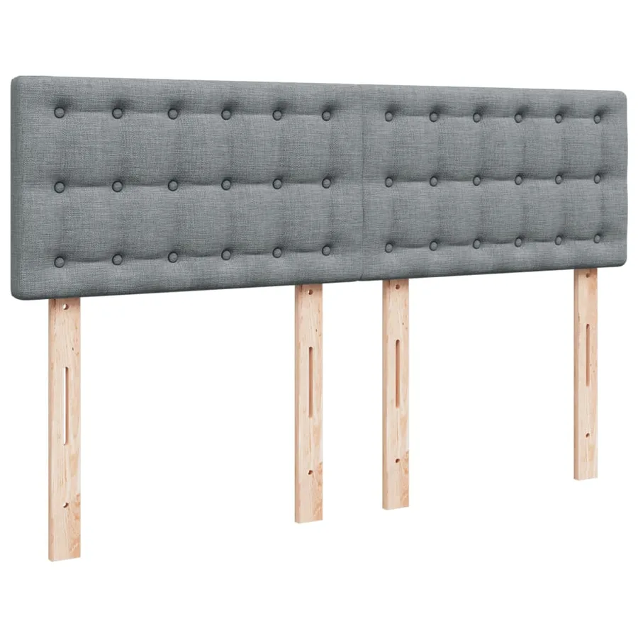 Sommier à lattes de lit avec matelas Gris clair 140x190cm Tissu - 10
