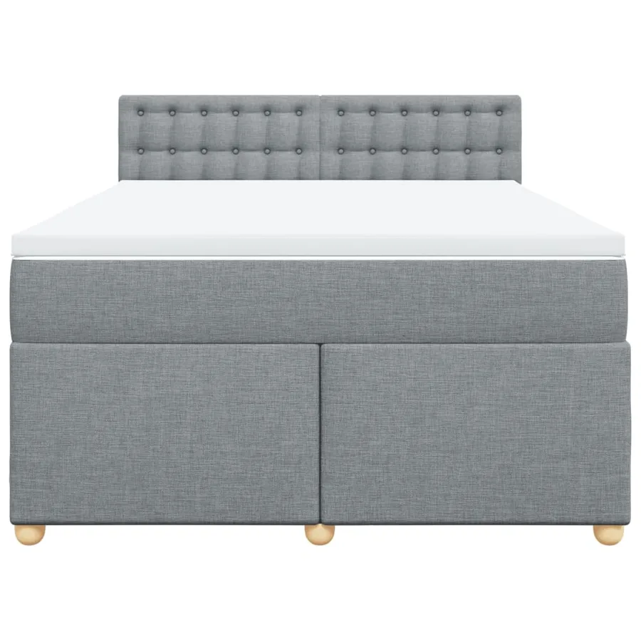 Sommier à lattes de lit avec matelas Gris clair 140x190cm Tissu - 4
