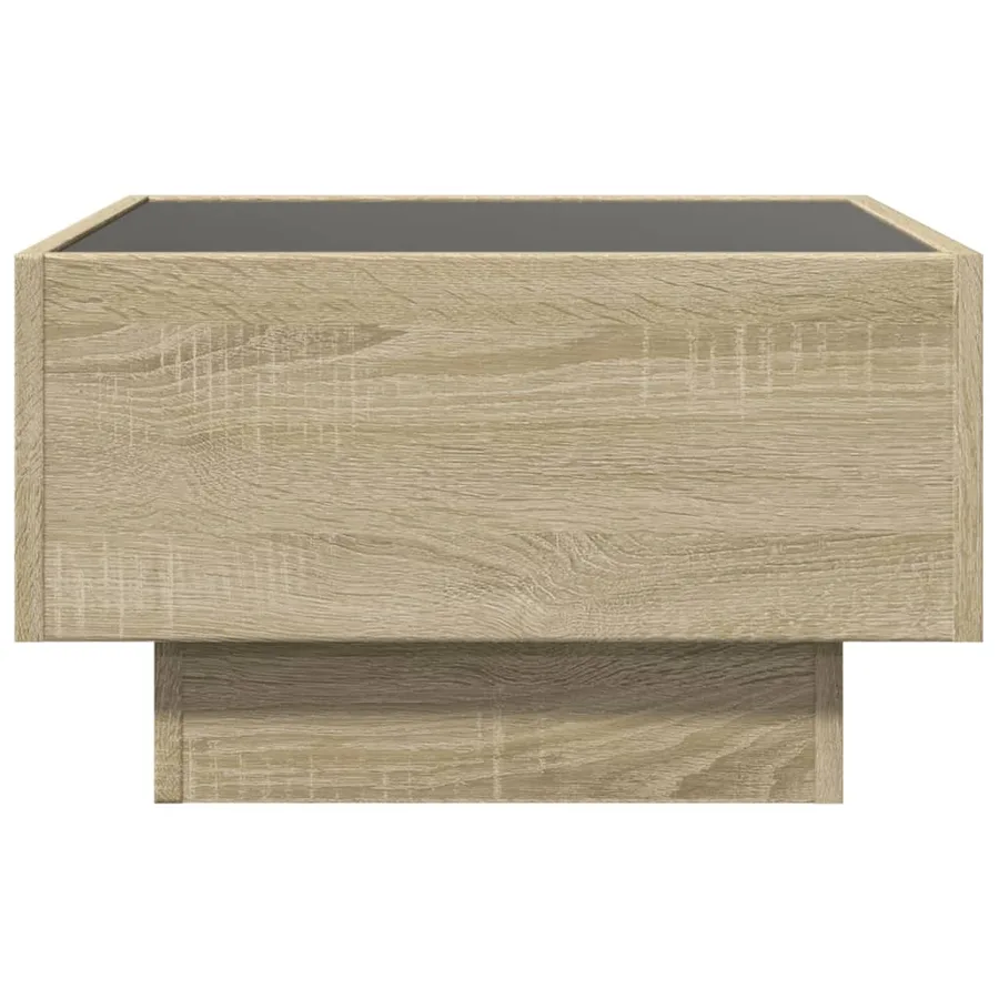 Table basse avec LED chêne sonoma 50x50x30 cm bois d'ingénierie - 6