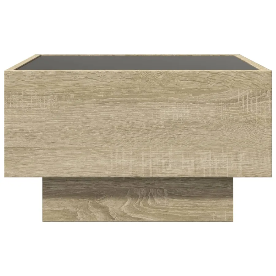 Table basse avec LED chêne sonoma 50x50x30 cm bois d'ingénierie - 7