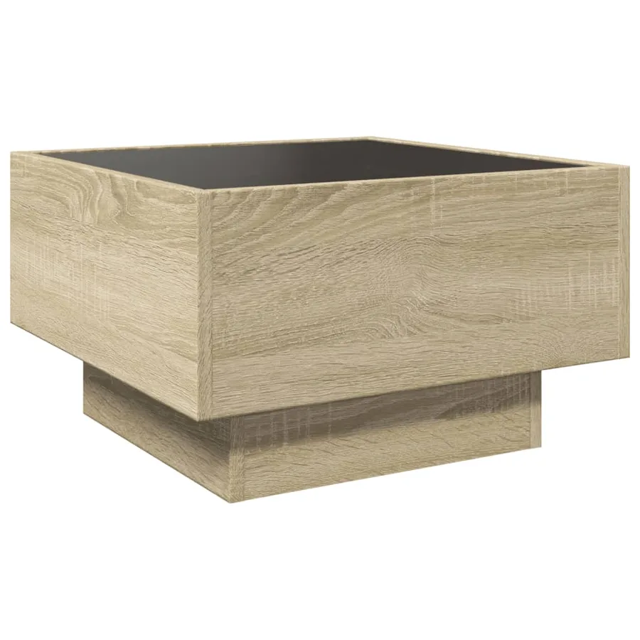 Table basse avec LED chêne sonoma 50x50x30 cm bois d'ingénierie - 8