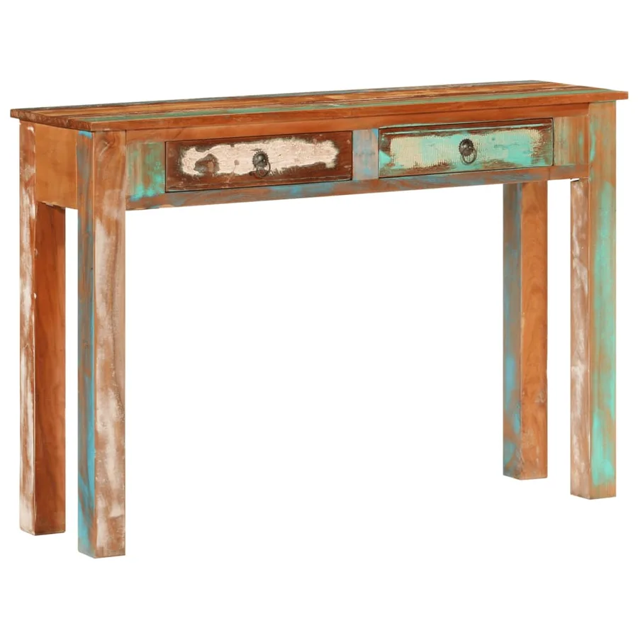 Table console 110x30x75 cm bois massif de récupération - 11