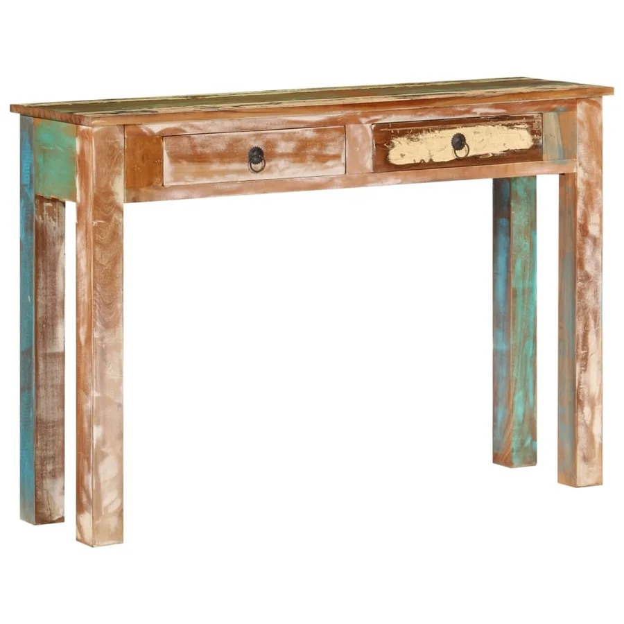 Table console 110x30x75 cm bois massif de récupération - 12