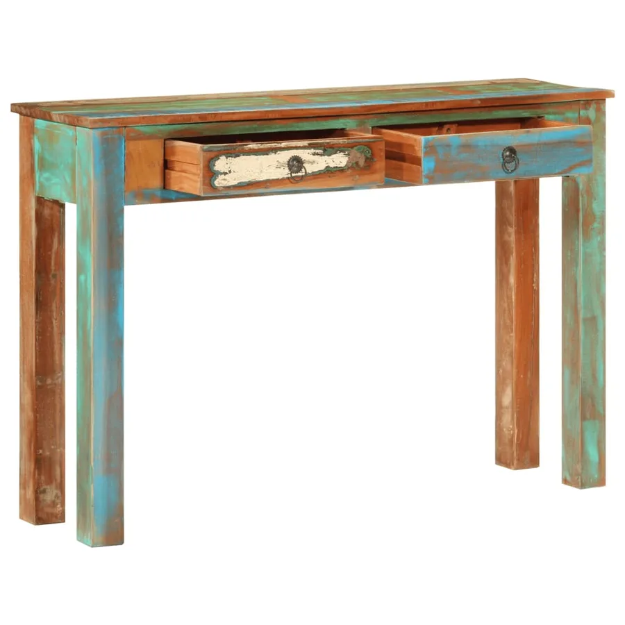 Table console 110x30x75 cm bois massif de récupération - 2